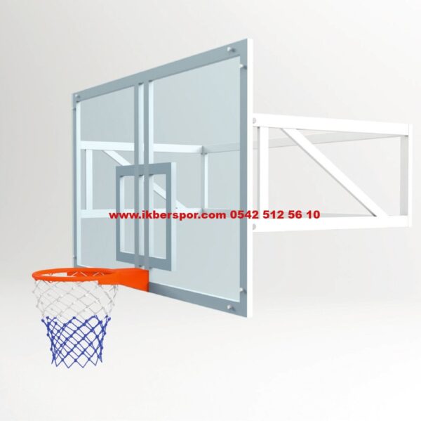 Duvara Monte Basketbol Potası Mekanik Cam Panya 10 Mm Duvara Monte Basketbol Potası Mekanik Cam Panya 10 Mm